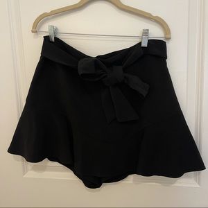 Zara Tie Waist Black Ruffle Skort